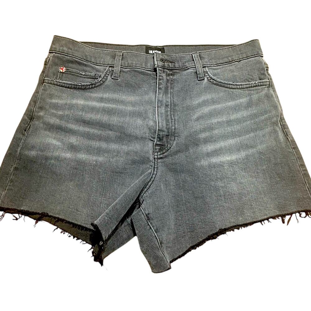 Hudson Jeans Kass High Rise cutoff Charcoal Denim Shorts 34 waist